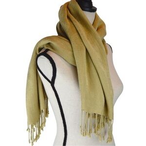 Bindya New York Golden Wheat Twist Fringe Blanket Scarf